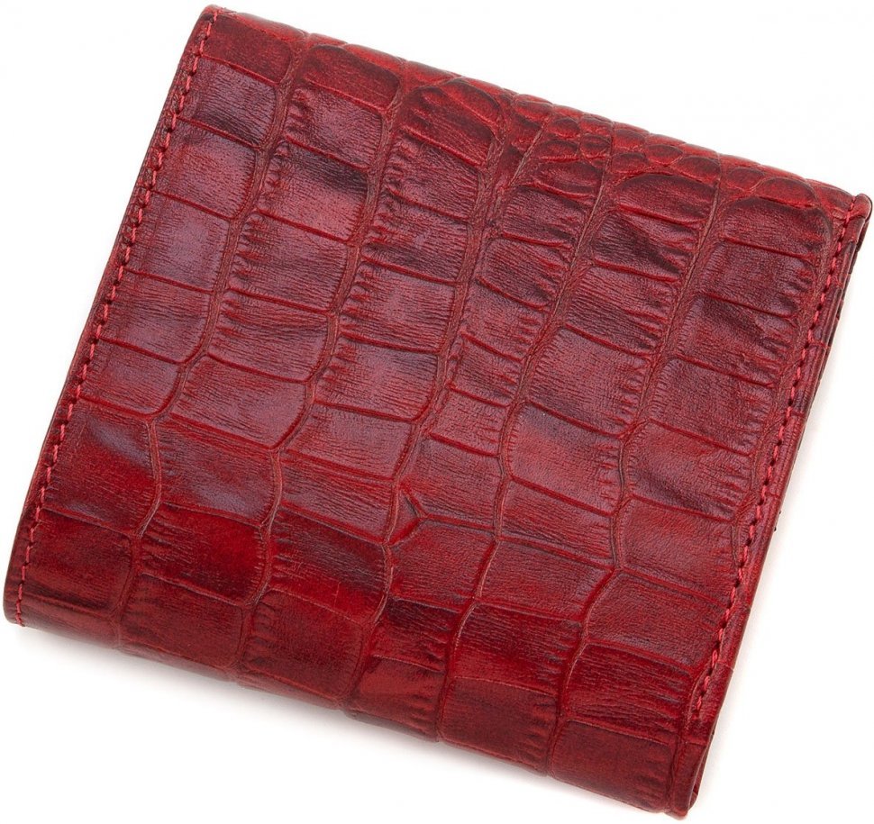 Красный кошелек из натуральной кожи под крокодила Tony Bellucci (10779)