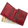 Червоний гаманець з натуральної шкіри під крокодила Tony Bellucci (10779) - 5