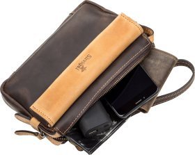 Вінтажний коричневий чоловічий клатч з натуральної шкіри SHVIGEL (11086)