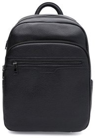 Большой повседневный мужской рюкзак из натуральной кожи Borsa Leather 104545 черный