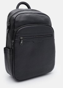 Большой повседневный мужской рюкзак из натуральной кожи Borsa Leather 104545 черный