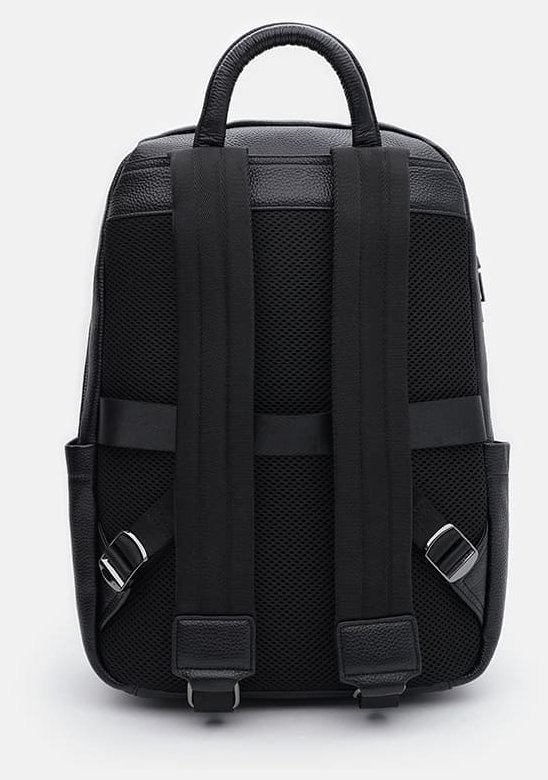 Большой повседневный мужской рюкзак из натуральной кожи Borsa Leather 104545 черный modnotak фото №3