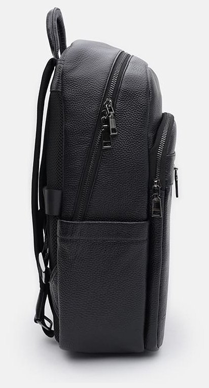 Большой повседневный мужской рюкзак из натуральной кожи Borsa Leather 104545 черный modnotak фото №4