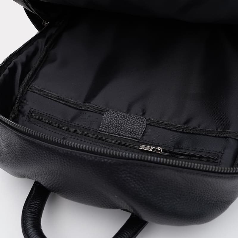 Большой повседневный мужской рюкзак из натуральной кожи Borsa Leather 104545 черный modnotak фото №5