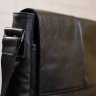 Практична сумка-месенджер із чорної шкіри з гладкою поверхнею SHVIGEL (11130) - 9