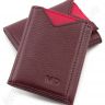 Женский маленький кошелек бордового цвета на кнопках MD Leather (17299) - 1