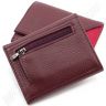 Женский маленький кошелек бордового цвета на кнопках MD Leather (17299) - 4
