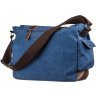 Синяя мужская сумка на плечо из плотного текстиля Vintage (20148) - 2