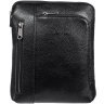 Невелика чоловіча сумка-планшет чорного кольору з натуральної шкіри DESISAN (19187) - 1