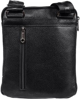 Небольшая мужская сумка-планшет черного цвета из натуральной кожи DESISAN (19187) - 2