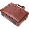 Чоловіча ділова шкіряна сумка-портфель коричневого кольору KARYA (2420936) - 3