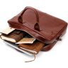Мужская деловая кожаная сумка-портфель коричневого цвета KARYA (2420936) - 9