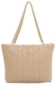 Вместительная женская сумка из прочного кожзама бежевого цвета Monsen 94650