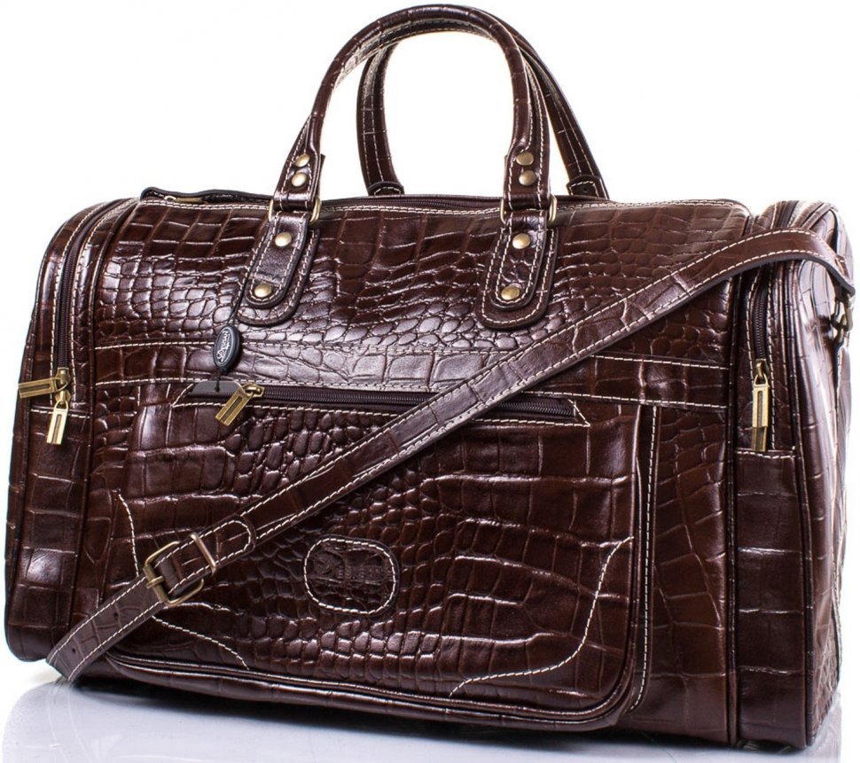Модна дорожня сумка з натуральної шкіри під крокодила Desisan (506-119)