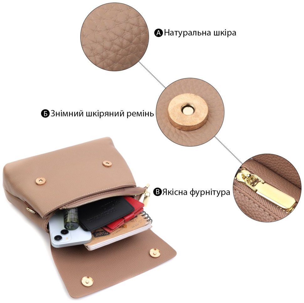 Деловая женская сумка из фактурной натуральной кожи с удобной ручкой для носки Vintage 94850 коричневого цвета фото №4 Деловая женская сумка из фактурной натуральной кожи с удобной ручкой для носки Vintage 94850 коричневого цвета modnotak фото №4