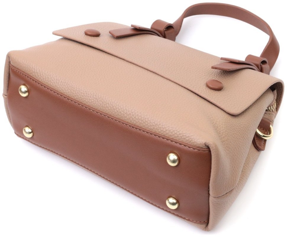 Деловая женская сумка из фактурной натуральной кожи с удобной ручкой для носки Vintage 94850 коричневого цвета фото №5 Деловая женская сумка из фактурной натуральной кожи с удобной ручкой для носки Vintage 94850 коричневого цвета modnotak фото №5