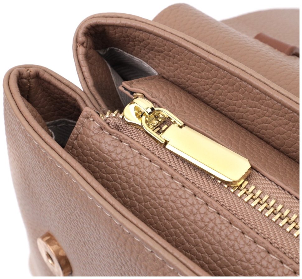 Деловая женская сумка из фактурной натуральной кожи с удобной ручкой для носки Vintage 94850 коричневого цвета фото №7 Деловая женская сумка из фактурной натуральной кожи с удобной ручкой для носки Vintage 94850 коричневого цвета modnotak фото №7