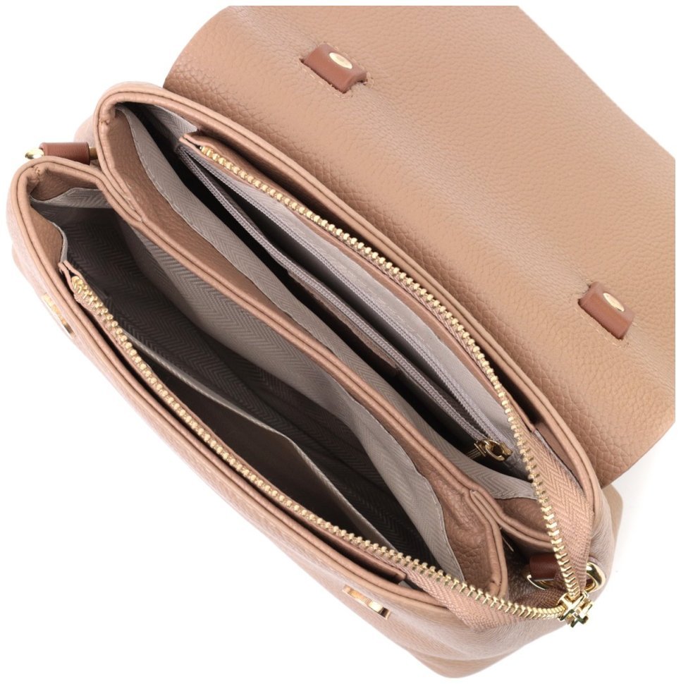 Деловая женская сумка из фактурной натуральной кожи с удобной ручкой для носки Vintage 94850 коричневого цвета фото №8 Деловая женская сумка из фактурной натуральной кожи с удобной ручкой для носки Vintage 94850 коричневого цвета modnotak фото №8