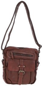 Мужская винтажная сумка планшет из натуральной кожи через плечо Ashwood SERGIO коричневого цвета 95450