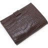 Коричневое мужское портмоне из натуральной кожи с блоком под документы KARYA (55950) - 3