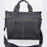 Стильная мужская сумка портфель из кожи Крейзи черная с желтым VATTO (11692) - 2