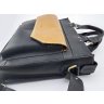 Стильная мужская сумка портфель из кожи Крейзи черная с желтым VATTO (11692) - 8