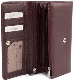 Кожаный женский кошелек цвета марсала KARYA (16140)