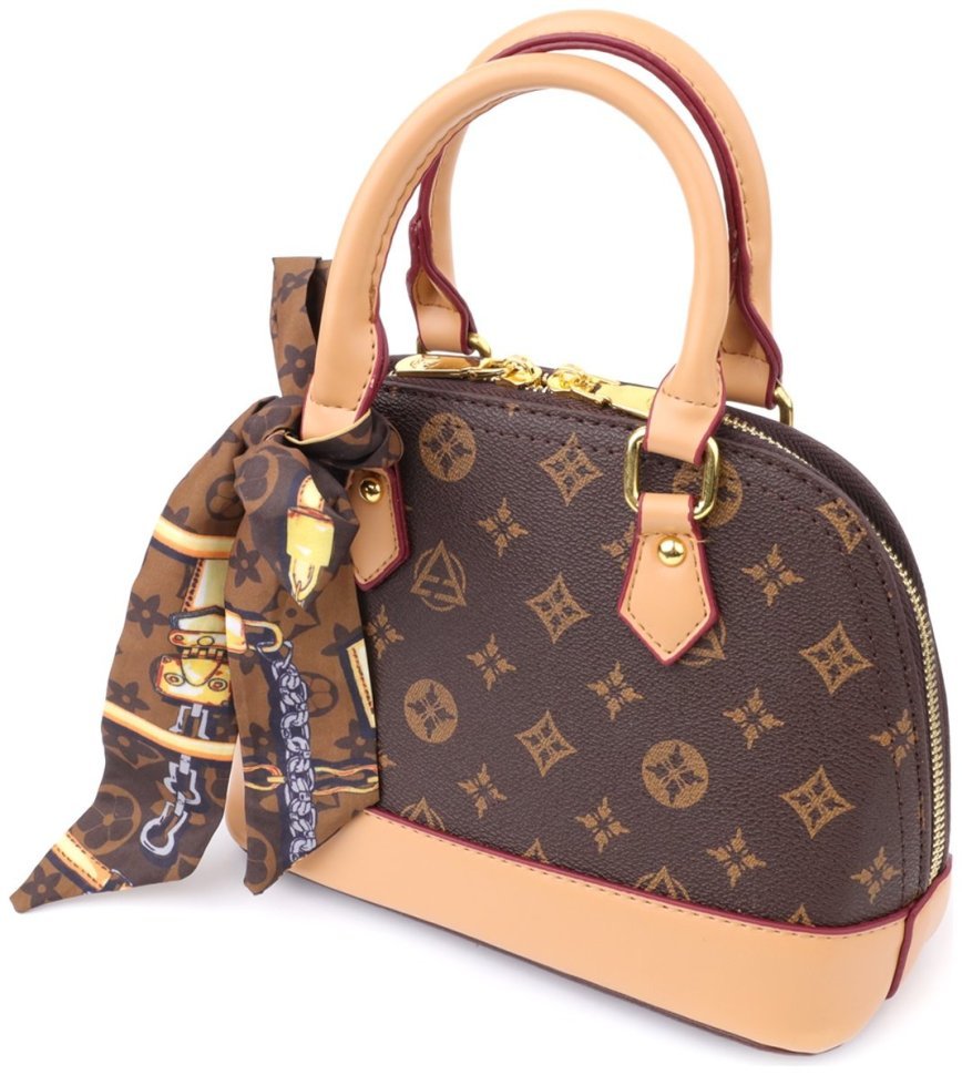 Повседневная городская женская сумка из качественного кожзама через плечо Vintage коричневого цвета 96950 modnotak фото №1