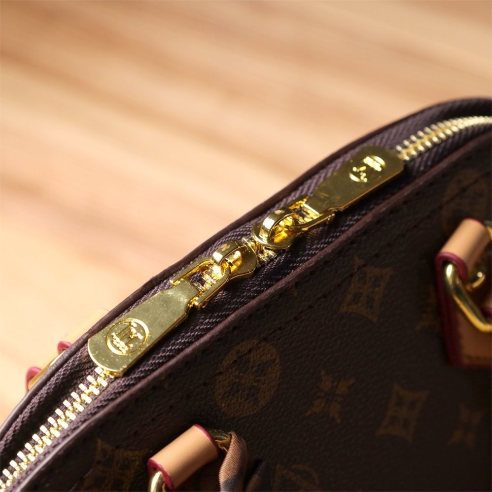 Повседневная городская женская сумка из качественного кожзама через плечо Vintage коричневого цвета 96950 modnotak фото №9