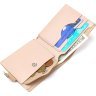Кожаное женское портмоне бежевого цвета с карманом для мелочи Shvigel (2416447) - 5