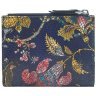 Небольшой женский кошелек из натуральной кожи на кнопке с узором цветов Desisan 107550 синего цвета modnotak фото - 2