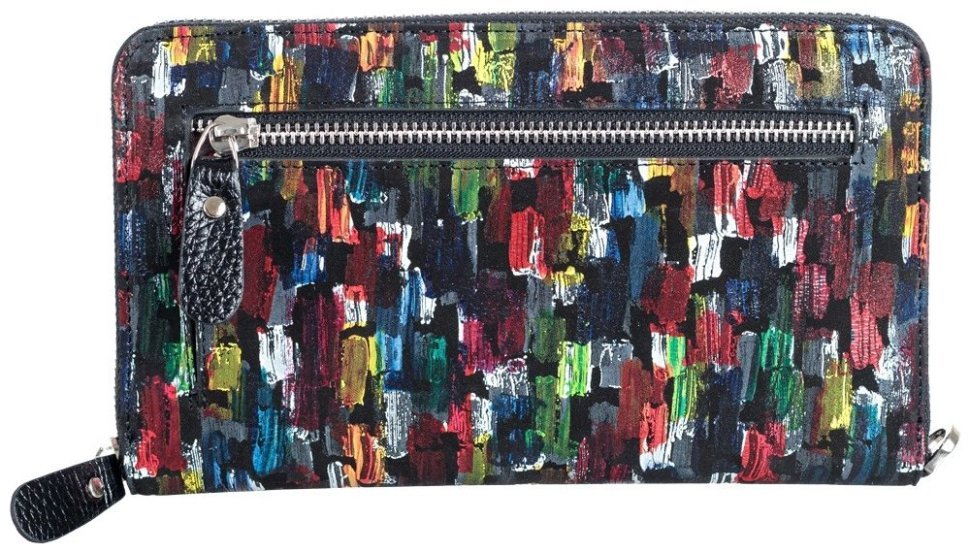 Разноцветный кожаный женский кошелек на молнии с кистевым ремнем Desisan 107750 modnotak фото №3