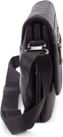 Маленькая мужская кожаная сумка через плечо в черном цвете H.T Leather 67750