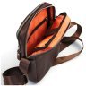 Чоловіча шкіряна сумка-планшет коричневого кольору на дві блискавки Tom Stone 77750 - 5