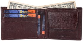 Шкіряний чоловічий гаманець без застібки зі знімним блоком для карток Hammonds Flycatcher HF577 коричневого кольору 107950