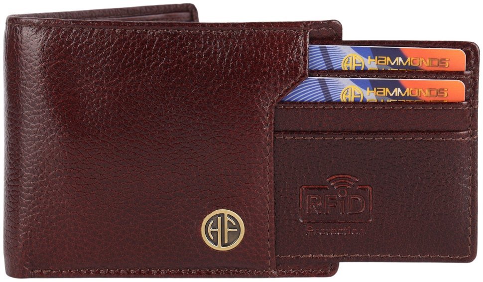 Кожаный мужской кошелек без застежки со съемным блоком для карт Hammonds Flycatcher HF577 коричневого цвета 107950 modnotak фото №5