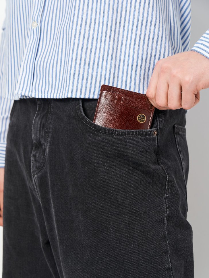 Кожаный мужской кошелек без застежки со съемным блоком для карт Hammonds Flycatcher HF577 коричневого цвета 107950 modnotak фото №12