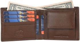 Чоловічий гаманець з фактурної шкіри з RFID-захистом без застібки Hammonds Flycatcher HF594 коричневого кольору 108050