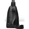 Черная сумка-рюкзак из зернистой кожи через плечо Vintage (20242) - 2