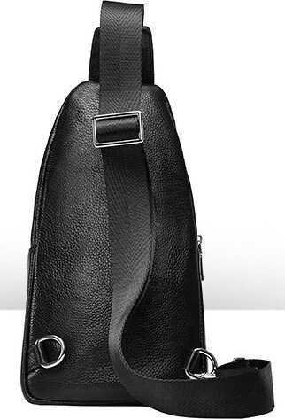 Чорна сумка-рюкзак з зернистою шкіри через плече Vintage (20242)