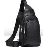 Чорна сумка-рюкзак з зернистою шкіри через плече Vintage (20242) - 4