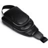 Черная сумка-рюкзак из зернистой кожи через плечо Vintage (20242) - 5