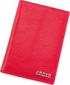 Червона обкладинка на паспорт з натуральної шкіри флотар KARYA (094-46)
