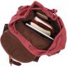 Жіночий текстильний рюкзак бордового кольору з клапаном на магніті Vintage 2422153 - 5