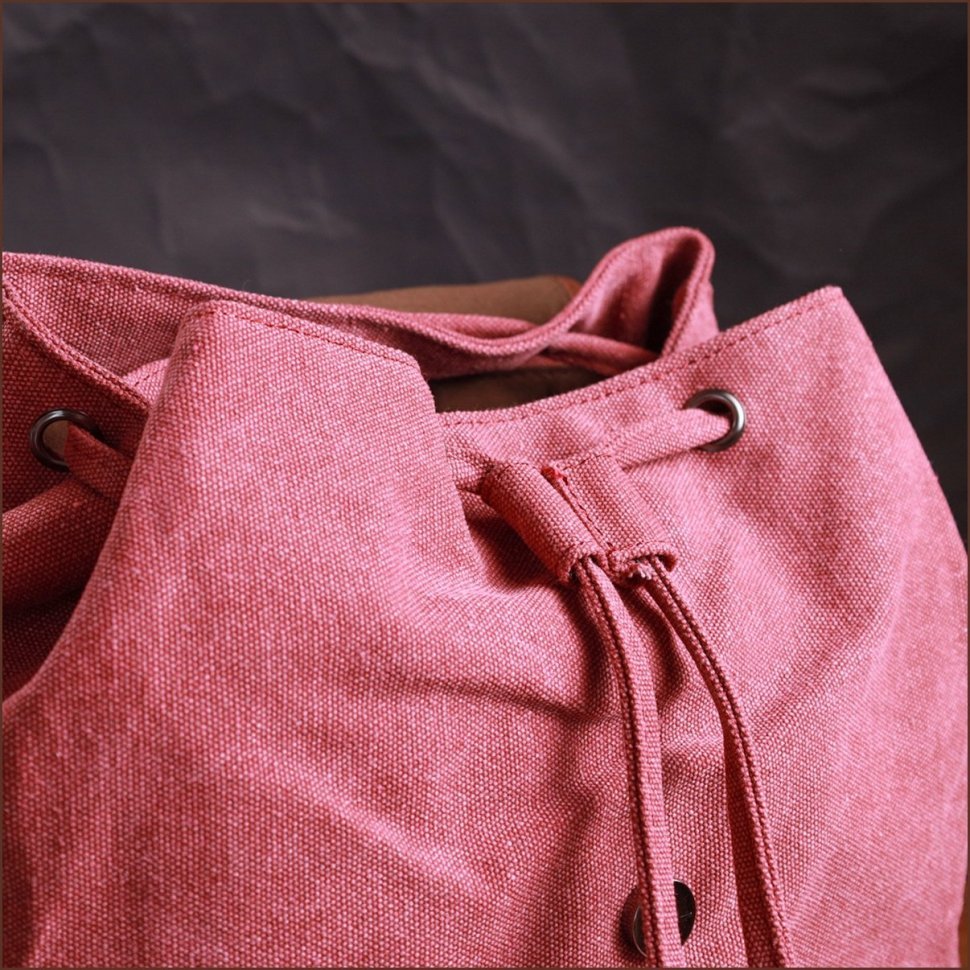 Жіночий текстильний рюкзак бордового кольору з клапаном на магніті Vintage 2422153