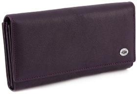 Шкіряний жіночий гаманець фіолетового кольору ST Leather (16670)
