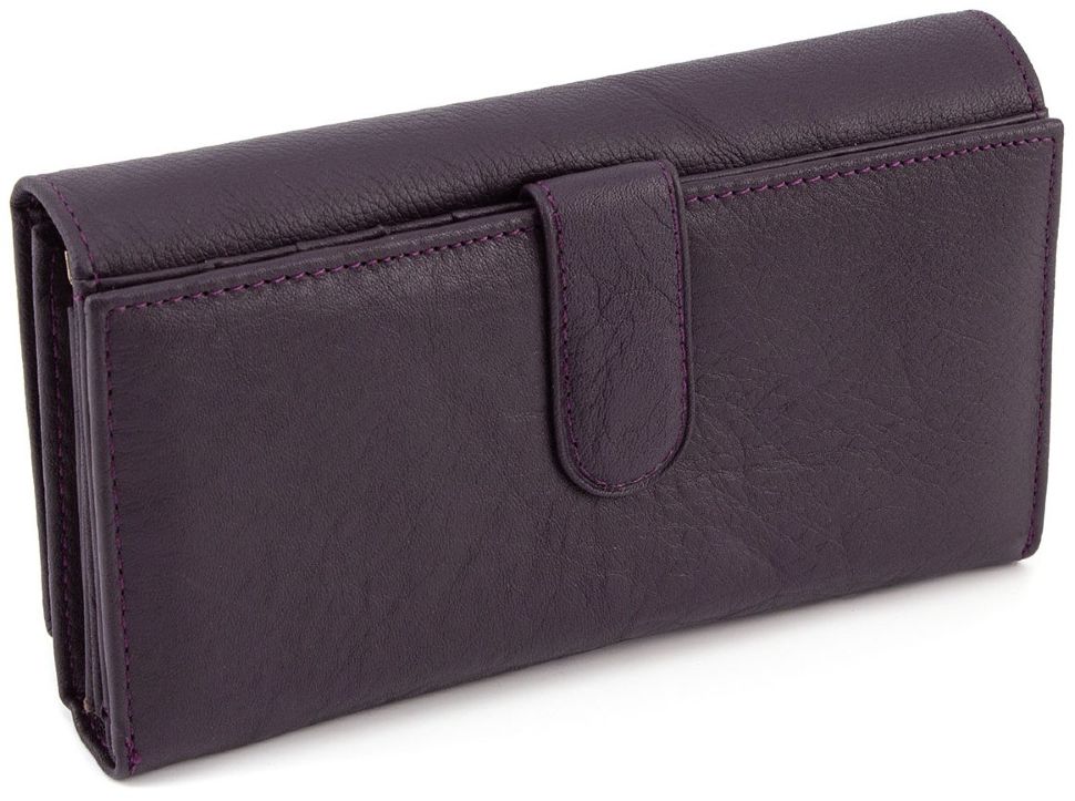 Шкіряний жіночий гаманець фіолетового кольору ST Leather (16670)