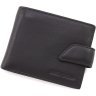 Невеликий чоловічий класичний гаманець із натуральної шкіри чорного кольору Marco Coverna 68650 - 1