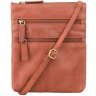Повсякденна шкіряна сумка на плече з натуральної шкіри коричневого кольору Visconti Slim Bag 68750 - 1