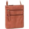 Повсякденна шкіряна сумка на плече з натуральної шкіри коричневого кольору Visconti Slim Bag 68750 - 3